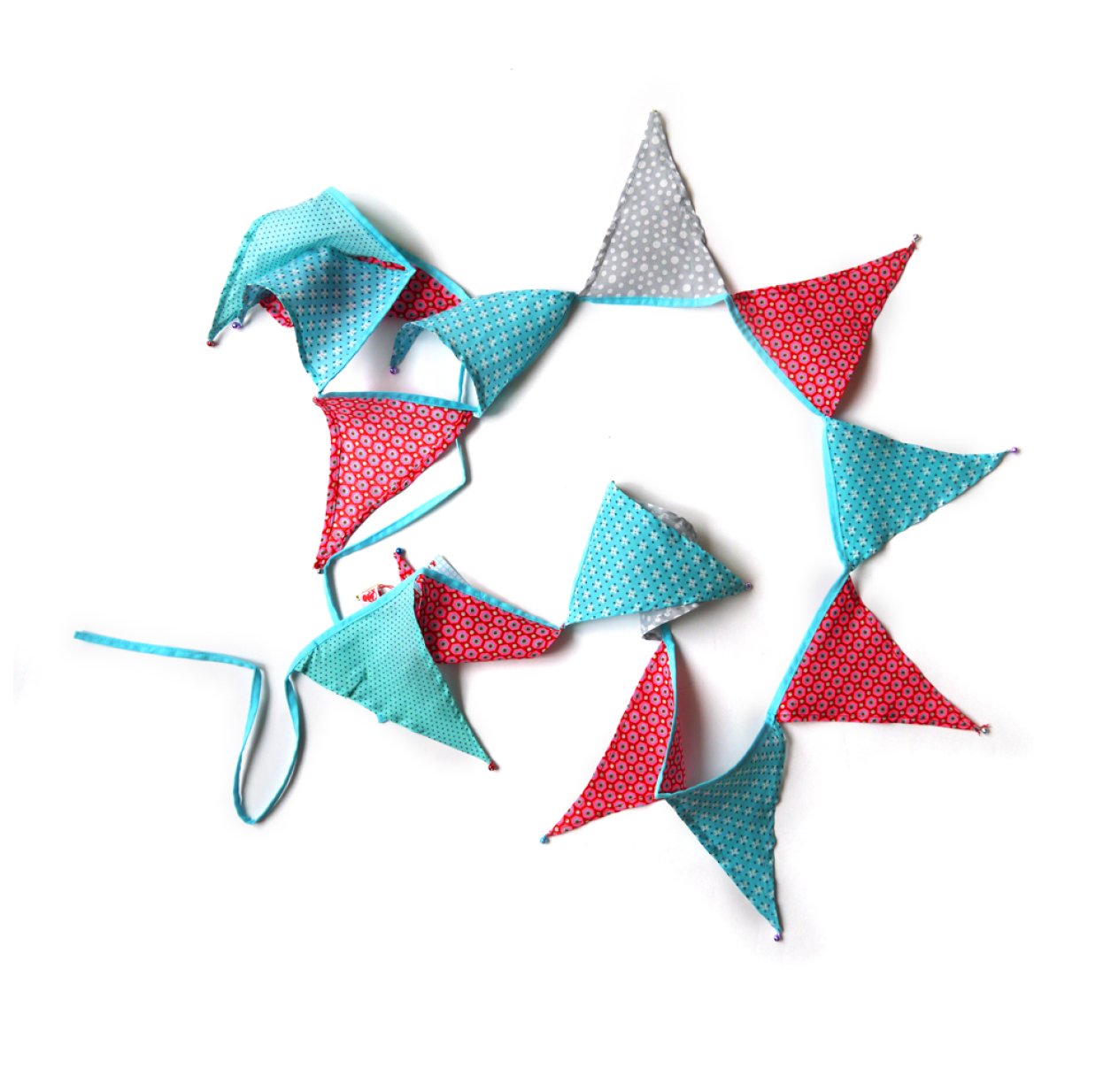 Guirlandes fanions - fil bleu